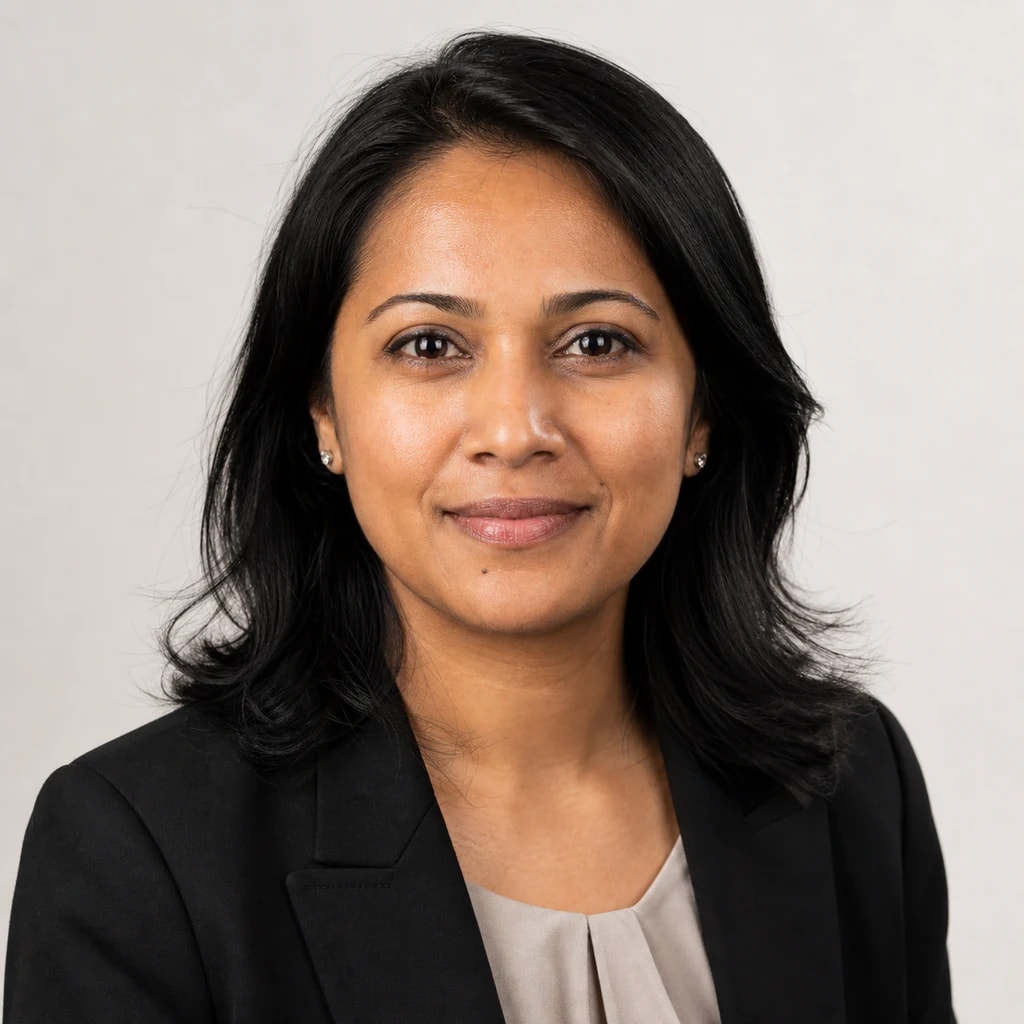 AI-generated portrait of Priya Raghunathan